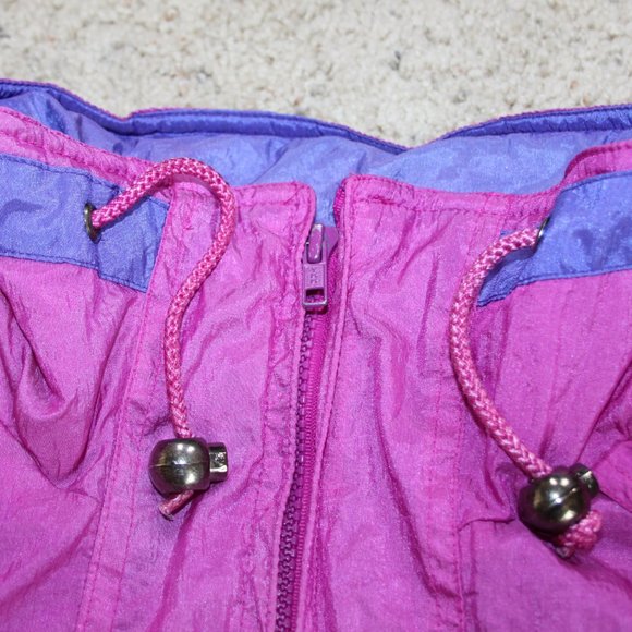 VINTAGE 80's WOMENS PACIFIC TRAIL NYLON MED WEIGHT JACKET FUSCHIA/PURPLE - Picture 6 of 11